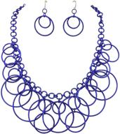 💎 stylish bocar handmade chain hoops necklace and earring set for women: a statement of simple elegance! logo