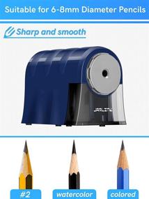 img 2 attached to 🔌 JARLINK Electric Pencil Sharpener, High-Performance Pencil Sharpener Plug-in, Rapidly Sharpen 5000 Times, Ultra-Sharp Point for 6-8mm No.2/Colored Pencils, Blue