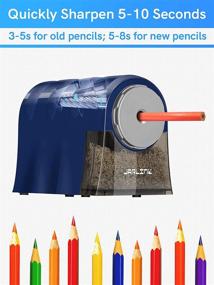 img 3 attached to 🔌 JARLINK Electric Pencil Sharpener, High-Performance Pencil Sharpener Plug-in, Rapidly Sharpen 5000 Times, Ultra-Sharp Point for 6-8mm No.2/Colored Pencils, Blue