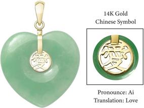 img 2 attached to 💎 Exquisite 14k Gold Natural Jade Heart Charm Necklace Pendant: A Stunning Piece of Elegance