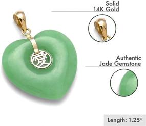 img 3 attached to 💎 Exquisite 14k Gold Natural Jade Heart Charm Necklace Pendant: A Stunning Piece of Elegance