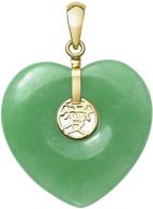 💎 exquisite 14k gold natural jade heart charm necklace pendant: a stunning piece of elegance logo