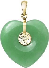 img 4 attached to 💎 Exquisite 14k Gold Natural Jade Heart Charm Necklace Pendant: A Stunning Piece of Elegance