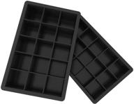 🍹 ozera 2 pack silicone ice cube trays molds: perfect for whiskey and cocktails - 15 cavity, black logo