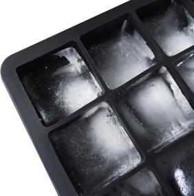 img 2 attached to 🍹 Ozera 2 Pack Silicone Ice Cube Trays Molds: Perfect for Whiskey and Cocktails - 15 Cavity, Black