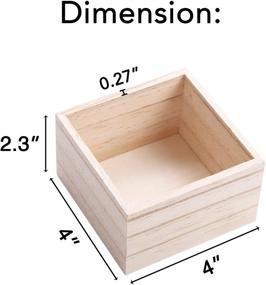 img 3 attached to 🔲 Rustic Wooden Boxes (8 Pack) - Versatile Unfinished 4" x 4" Boxes for Crafts, Home Decor, and Table Centerpieces