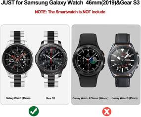 img 3 attached to V-MORO No Gaps Metal Strap Compatible With Galaxy Watch 46Mm(2019) Band/Gear S3 Frontier Band With Clips Solid Stainless Steel Bracelet For Samsung Galaxy Watch 46Mm R800(2019)/Gear S3 Silver Black