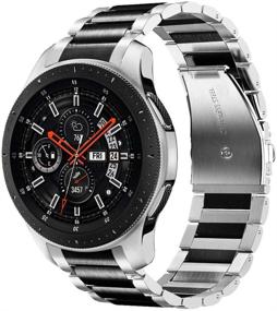 img 4 attached to V-MORO No Gaps Metal Strap Compatible With Galaxy Watch 46Mm(2019) Band/Gear S3 Frontier Band With Clips Solid Stainless Steel Bracelet For Samsung Galaxy Watch 46Mm R800(2019)/Gear S3 Silver Black