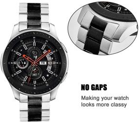 img 2 attached to V-MORO No Gaps Metal Strap Compatible With Galaxy Watch 46Mm(2019) Band/Gear S3 Frontier Band With Clips Solid Stainless Steel Bracelet For Samsung Galaxy Watch 46Mm R800(2019)/Gear S3 Silver Black