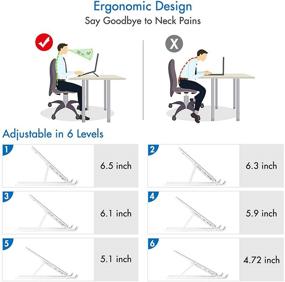 img 1 attached to Enhance Your Productivity with the Pasavant Laptop Stand - Ergonomic Adjustable Holder for 10-15.6 Inch Notebooks, Laptops, and Tablets