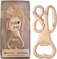 24pcs gold bottle openers - birthday party favors and 80th anniversary gifts for guests - number 80th birthday party decorations beer bottle openers - perfect party gift souvenir supplies (gold 80th, pack of 24) logo