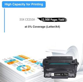 img 2 attached to 🖨️ TRUE IMAGE HP CE255X 55X CE255A 55A Toner Cartridge Replacement for HP P3015 Printer Ink (Black, 1-Pack)