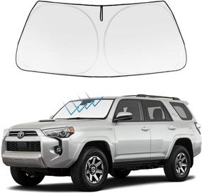 img 4 attached to 🌞 Foldable Front Windshield Sun Shade Protector | Custom Fit for Toyota 4Runner SUV 2010-2022 | SR5 Trail Limited Accessories | 2021 Upgrade