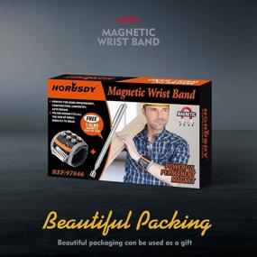img 3 attached to 🔧 HORUSDY Magnetic Wristband: Strong Magnets for Dad, Holds Screws, Nails, Drilling Bits - Perfect Tool Gift for Men