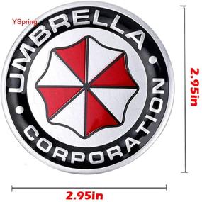 img 1 attached to Бейдж-наклейка для автомобиля Resident Evil Umbrella от YSpring - диаметр 2,95 дюйма, наклейка-эмблема из алюминиевого сплава 3D Umbrella Corporation для автомобилей и мотоциклов (стиль B-1 шт.)