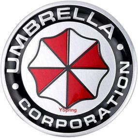 img 4 attached to Бейдж-наклейка для автомобиля Resident Evil Umbrella от YSpring - диаметр 2,95 дюйма, наклейка-эмблема из алюминиевого сплава 3D Umbrella Corporation для автомобилей и мотоциклов (стиль B-1 шт.)