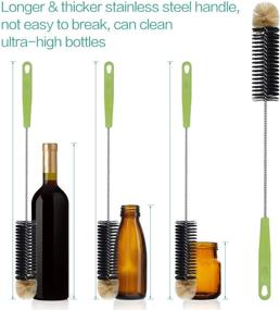 img 2 attached to 🧼 4-Pack ORIA Bottle Cleaning Brush Set for Optimal Washing - Long Handle Water Bottle Brush, Straw Cleaning Brush, Wire Scrub Set for Baby Bottle, Pipes, Beer Brewing Supplies