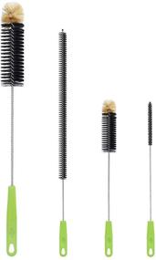 img 4 attached to 🧼 4-Pack ORIA Bottle Cleaning Brush Set for Optimal Washing - Long Handle Water Bottle Brush, Straw Cleaning Brush, Wire Scrub Set for Baby Bottle, Pipes, Beer Brewing Supplies