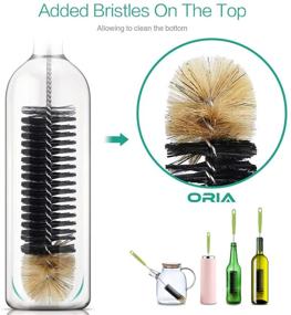 img 3 attached to 🧼 4-Pack ORIA Bottle Cleaning Brush Set for Optimal Washing - Long Handle Water Bottle Brush, Straw Cleaning Brush, Wire Scrub Set for Baby Bottle, Pipes, Beer Brewing Supplies