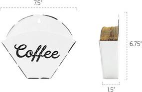 img 1 attached to Vintage Farmhouse Style Wall-Mount Enamelware Coffee Filter Holder - White Storage Container for Filters