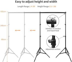 img 1 attached to 🎥 Adjustable Portable Background Stand Kit - YISITONG Photo Video Studio Backdrop Stand 10ft - Complete with Carry Bag for Convenient Setup and Storage