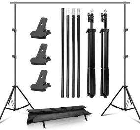 img 4 attached to 🎥 Adjustable Portable Background Stand Kit - YISITONG Photo Video Studio Backdrop Stand 10ft - Complete with Carry Bag for Convenient Setup and Storage