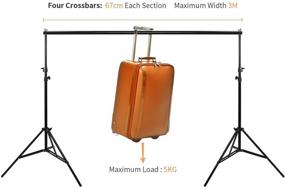 img 3 attached to 🎥 Adjustable Portable Background Stand Kit - YISITONG Photo Video Studio Backdrop Stand 10ft - Complete with Carry Bag for Convenient Setup and Storage