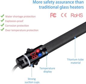 img 1 attached to MUCH 500W Auto Thermostat Submersible Titanium Aquarium Heater with Intelligent LED Temperature Display and External Controller for 70-80 Gallon Saltwater or Freshwater Fish Tanks