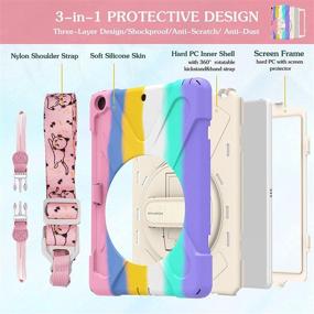 img 3 attached to 📱 BRAECNstock iPad 9th/8th/7th Generation Case - iPad 10.2 Kids Case (2021/2020/2019) with Pencil Holder, Screen Protector, Rotating Kickstand, Shoulder Strap, Hand Strap - iPad 9/8/7 Gen Case