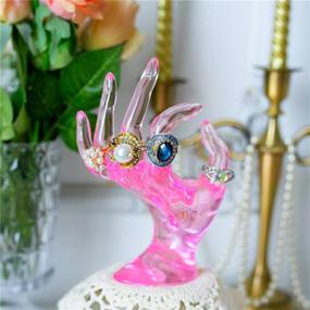 img 2 attached to 🌸 Stylish Pink Room Decor: Ring Holder, Hand Jewelry Display & Danish Pastel Room Accent - 7 Inch Polyresin Mannequin Hand