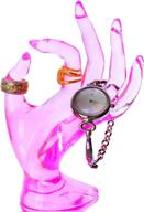 🌸 stylish pink room decor: ring holder, hand jewelry display & danish pastel room accent - 7 inch polyresin mannequin hand logo