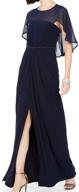 adrianna papell womens chiffon midnight logo