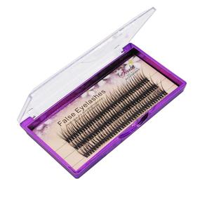img 2 attached to 👁️ 120pcs Scala Fish Tail Design Black False Eyelash Cluster Eye Lashes Extension Tools - C Curl, 0.1mm Thickness, 8-16mm Length (16mm) - Ideal for Women/Ladies, Individual Root