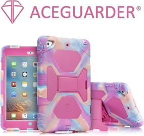 img 4 attached to 📱 ACEGUARDER iPad Mini Case - Full Body Protective Premium Soft Silicone Cover with Adjustable Kickstand for iPad Mini 1 2 3 (PinkCamo/Rose)