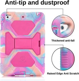 img 1 attached to 📱 ACEGUARDER iPad Mini Case - Full Body Protective Premium Soft Silicone Cover with Adjustable Kickstand for iPad Mini 1 2 3 (PinkCamo/Rose)