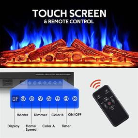 img 3 attached to Rintuf 34'' Electric Fireplace Insert: Remote-Controlled Heater with Customizable Display, Timer, and Overheating Protection
