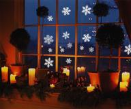 ❄️ r n' d christmas snowflakes window clings - transform your windows with 81 snowflake sticker decorations logo