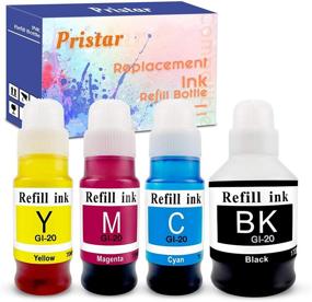 img 4 attached to 🖨️ Pristar Compatible Ink Refill Bottle Set for Canon GI20 MegaTank Printers (170ml Black, 70ml Cyan/Magenta/Yellow, 4-Pack)