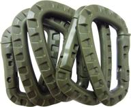 🔑 tactical carabiner keychain - lebeila lightweight d-ring clip hanging hook set | super strong molded carabiners buckles, 5pcs army green логотип