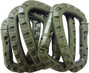 img 4 attached to 🔑 Tactical Carabiner Keychain - LeBeila Lightweight D-Ring Clip Hanging Hook Set | Super Strong Molded Carabiners Buckles, 5PCS Army Green