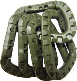 img 1 attached to 🔑 Tactical Carabiner Keychain - LeBeila Lightweight D-Ring Clip Hanging Hook Set | Super Strong Molded Carabiners Buckles, 5PCS Army Green