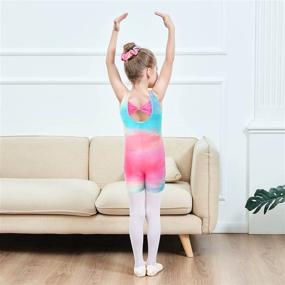 img 2 attached to 🤸 MODAFANS Leotards: Girls Gymnastics & Dance Unitards with Shorts - Tumbling Biketards for Ages 3-11T, Include Hair Scrunchie