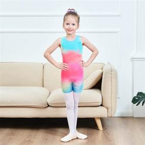 img 3 attached to 🤸 MODAFANS Leotards: Girls Gymnastics & Dance Unitards with Shorts - Tumbling Biketards for Ages 3-11T, Include Hair Scrunchie