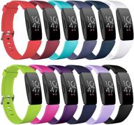 🌈 soft silicone replacement watch bands for fitbit inspire hr/inspire 2/inspire/ace 2 fitness tracker - 12pcs, small size: 5.5''-6.7'' - suitable for women and girls logo
