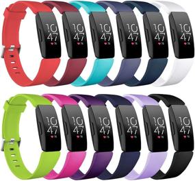 img 4 attached to 🌈 Soft Silicone Replacement Watch Bands for Fitbit Inspire HR/Inspire 2/Inspire/Ace 2 Fitness Tracker - 12PCS, Small Size: 5.5''-6.7'' - Suitable for Women and Girls