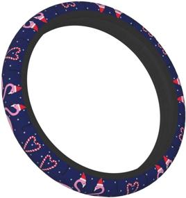 img 2 attached to Merry Christmas Flamingo Bird Steering Wheel Cover For Men Women Girls Universal 15 Inch Fashionable Anti-Slip Breathable SUV Car Accessories Cool In Summer