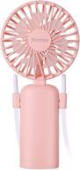 🌬️ [upgraded] yoobao portable fan, hands-free neck fan 3000mah battery operated rechargeable handheld mini fan - multifunctional usb personal fan 3 speeds - perfect for office, outdoor, camping, and travel - pink logo