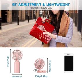 img 2 attached to 🌬️ [Upgraded] Yoobao Portable Fan, Hands-free Neck Fan 3000mAh Battery Operated Rechargeable Handheld Mini Fan - Multifunctional USB Personal Fan 3 Speeds - Perfect for Office, Outdoor, Camping, and Travel - Pink