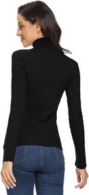 img 1 attached to Stay Cozy and Chic with VIIOO Women's Long Sleeve Turtleneck Thermal T-Shirts