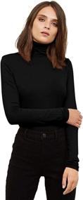 img 4 attached to Stay Cozy and Chic with VIIOO Women's Long Sleeve Turtleneck Thermal T-Shirts